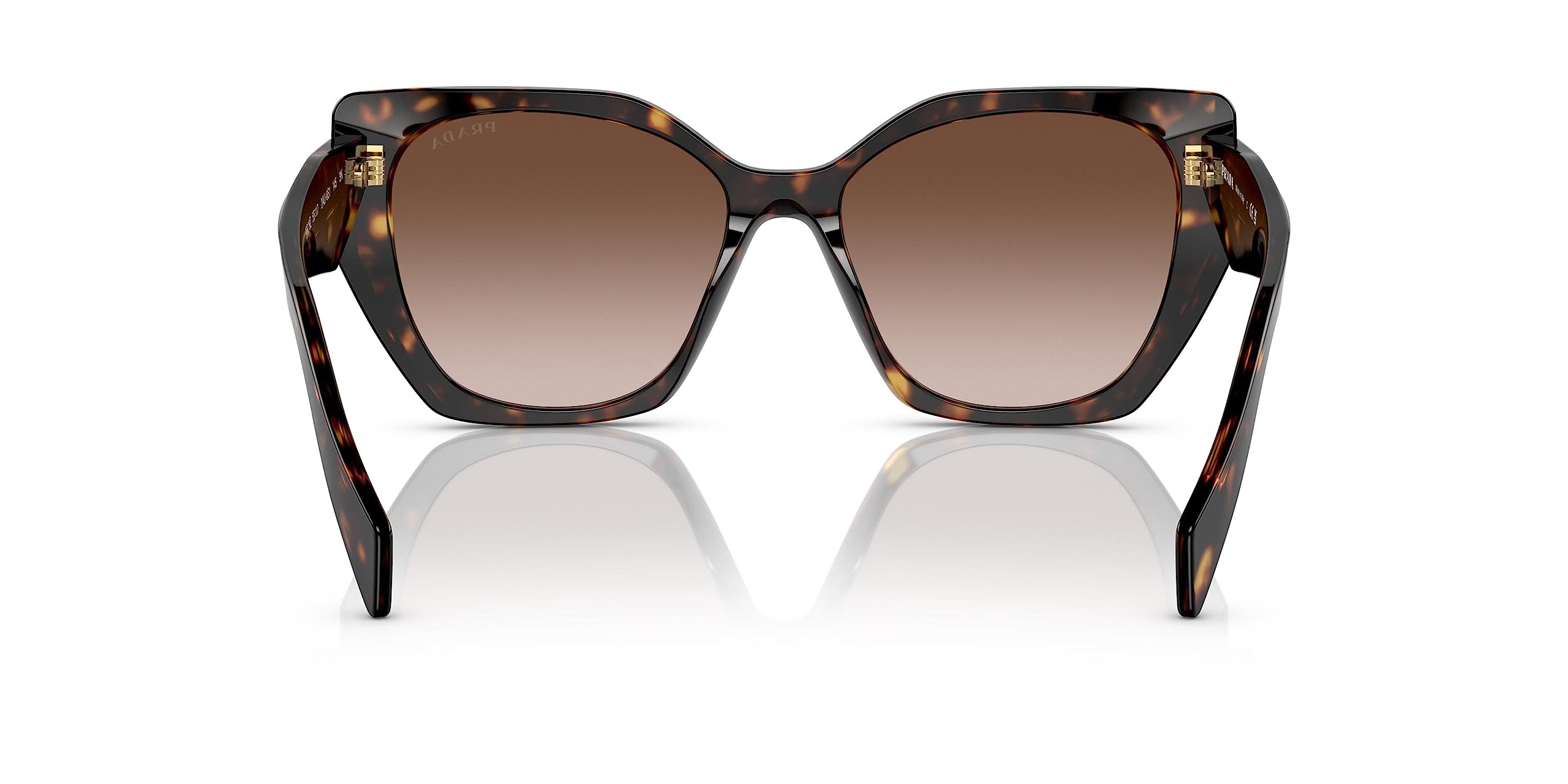 Prada PR 19ZS 2AU6S1 Tortoise Plastic Butterfly Sunglasses Brown Gradient Lens