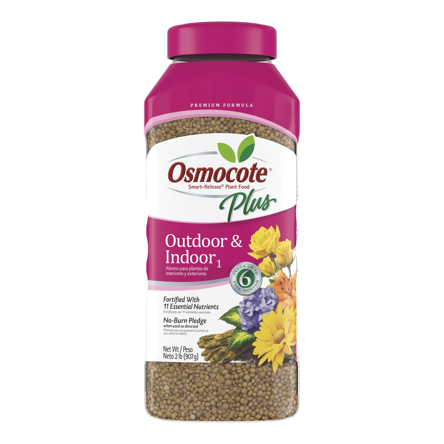 Osmocote Smart-Release Plant Food Plus Outdoor & Indoor₁, Granular Fertilizer with 11 Essential Nutrients, 2 lbs.