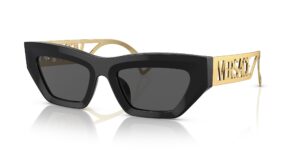 versace ve 4432u gb1/87 black/gold plastic fashion sunglasses grey lens