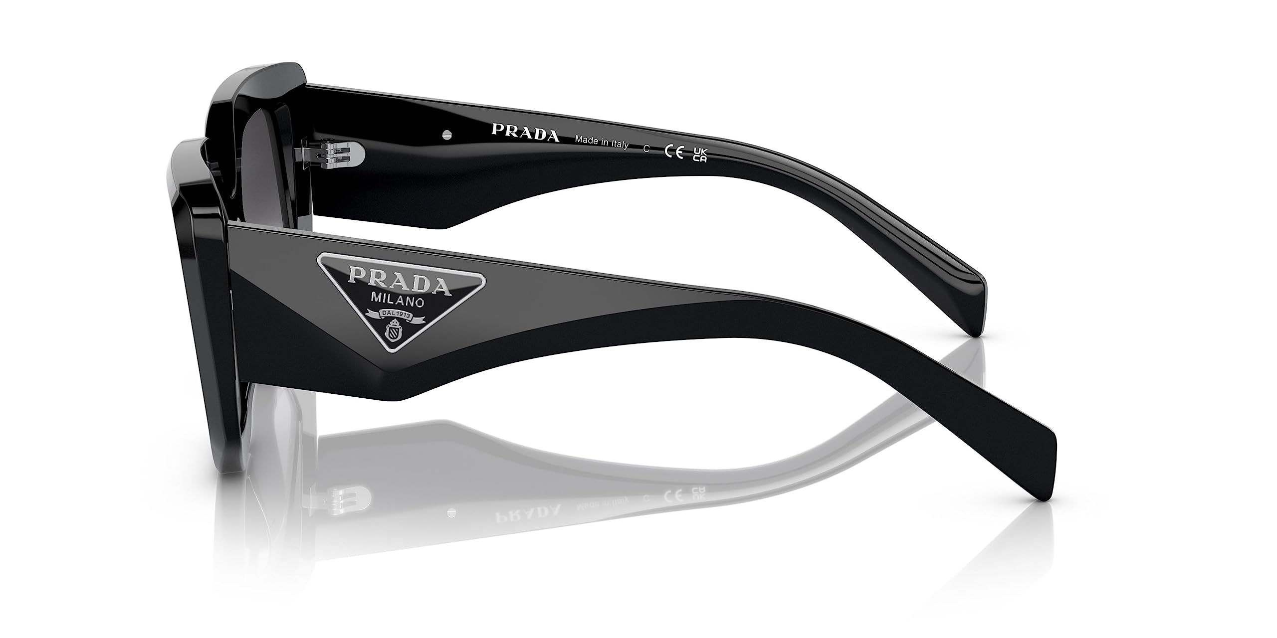 Prada PR 14ZS 1AB09S Black Plastic Fashion Sunglasses Grey Gradient Lens