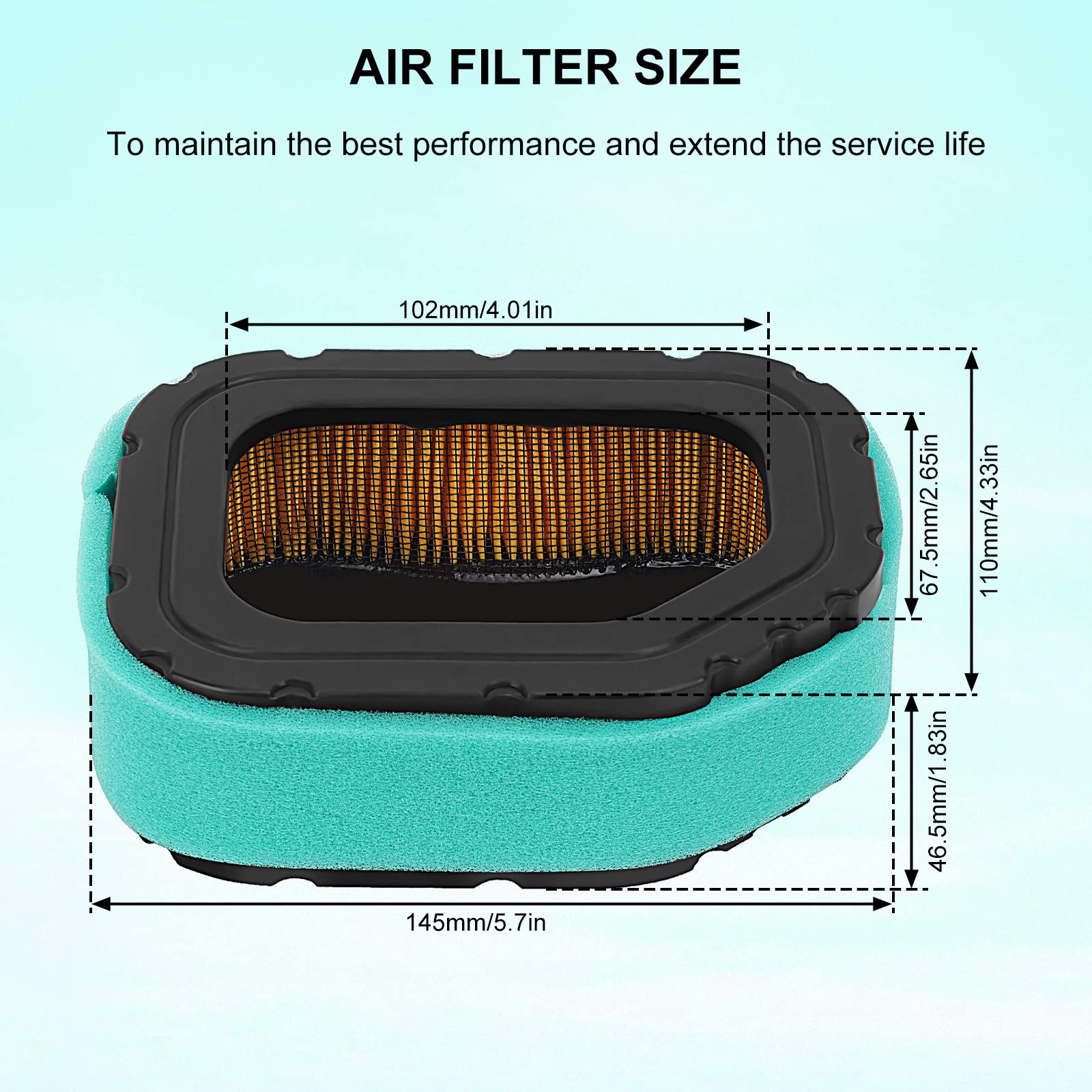 TIANYAN 32 083 03-S 32 883 03-S 32-083-05-S Air Filter & Pre Filter for Kohler Courage Engine SV710 SV715 SV720 SV730 SV735 SV740 Engines Deere MIU11843 MIU11943 Craftsman 33180 Lawn Mower Engines