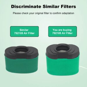 TIANYAN Air Filter Compatible with BS 792105 276890 4163205 4163206 44H777 Lawn Mower Air filter with Pre Filter(2PCS)