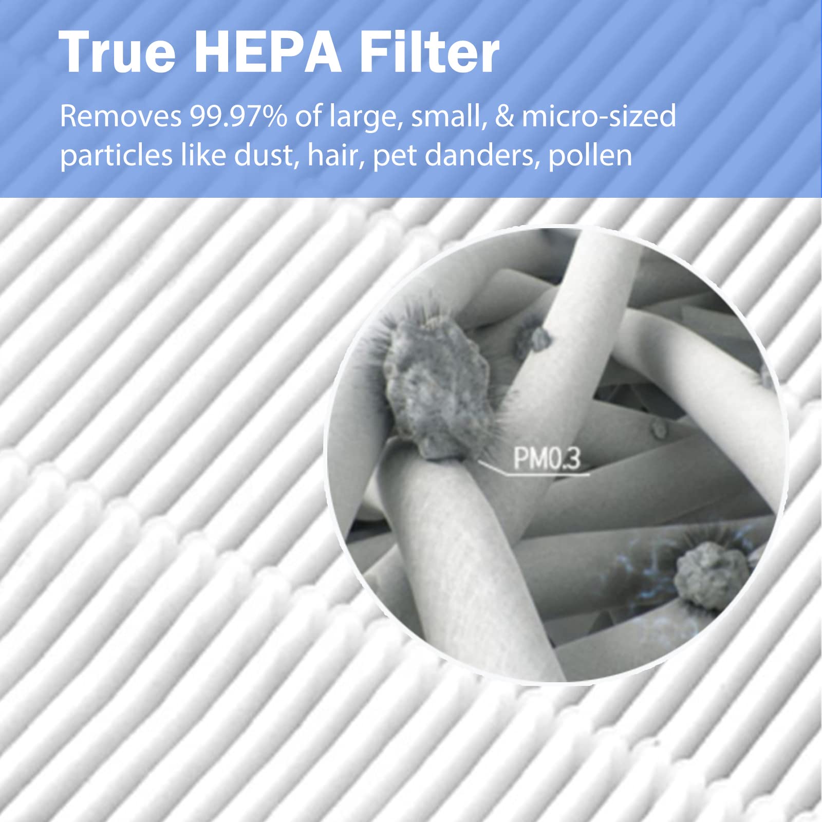 HP102 True HEPA Replacement Filter Compatible with Shark HP102 & HP102PET & HC452 & HP132 & HC450 & HC451 & HC455, True HEPA for 99.97% of Particles, Compare Part #HE1FKPET, HE1FKBAS, 2 Pack