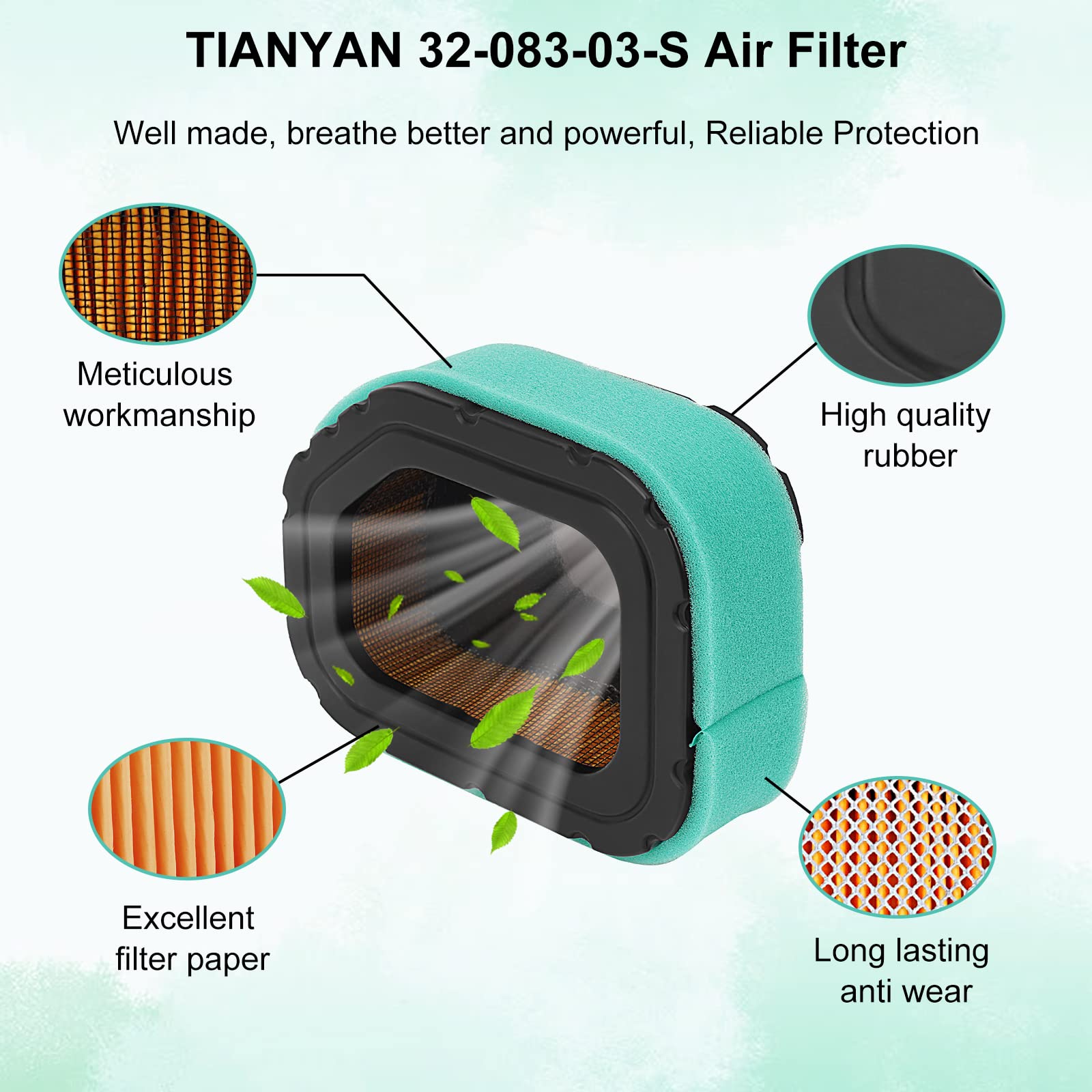 TIANYAN 32 083 03-S 32 883 03-S 32-083-05-S Air Filter & Pre Filter for Kohler Courage Engine SV710 SV715 SV720 SV730 SV735 SV740 Engines Deere MIU11843 MIU11943 Craftsman 33180 Lawn Mower Engines