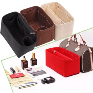 Lckaey Purse Inserts for Speedy 35 Organizer Insert, for monogram bag, HandBag protective insert Tote Bag and hand bag protector, organizer insert 1083Coffee-XL