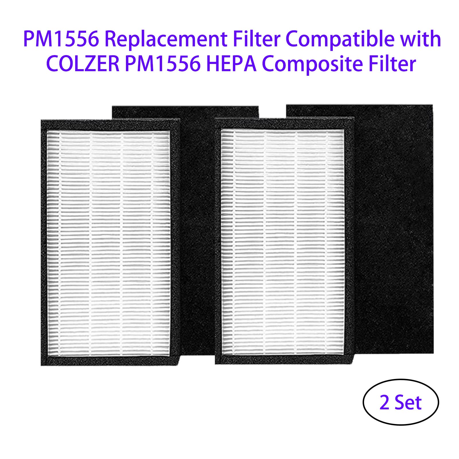 PM1556 Replacement Filter Fit for COLZER PM1556, 4-In-1 Composite Filters (2 Set)