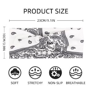 AKTVSHOW Headbands for Women Knotted Headband Elastic Head Bands Women's Hair Band Non-Slip Turban Printed Stylish Sport Sweat Hair Wrap for Girls Cute Hair Accessories 4PCS