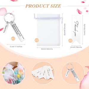 Yinkin 36 Pcs Employee Appreciation Gift Thank You Keychains Thank You Cards and Organza Bags for Coworker Teacher(Silver)