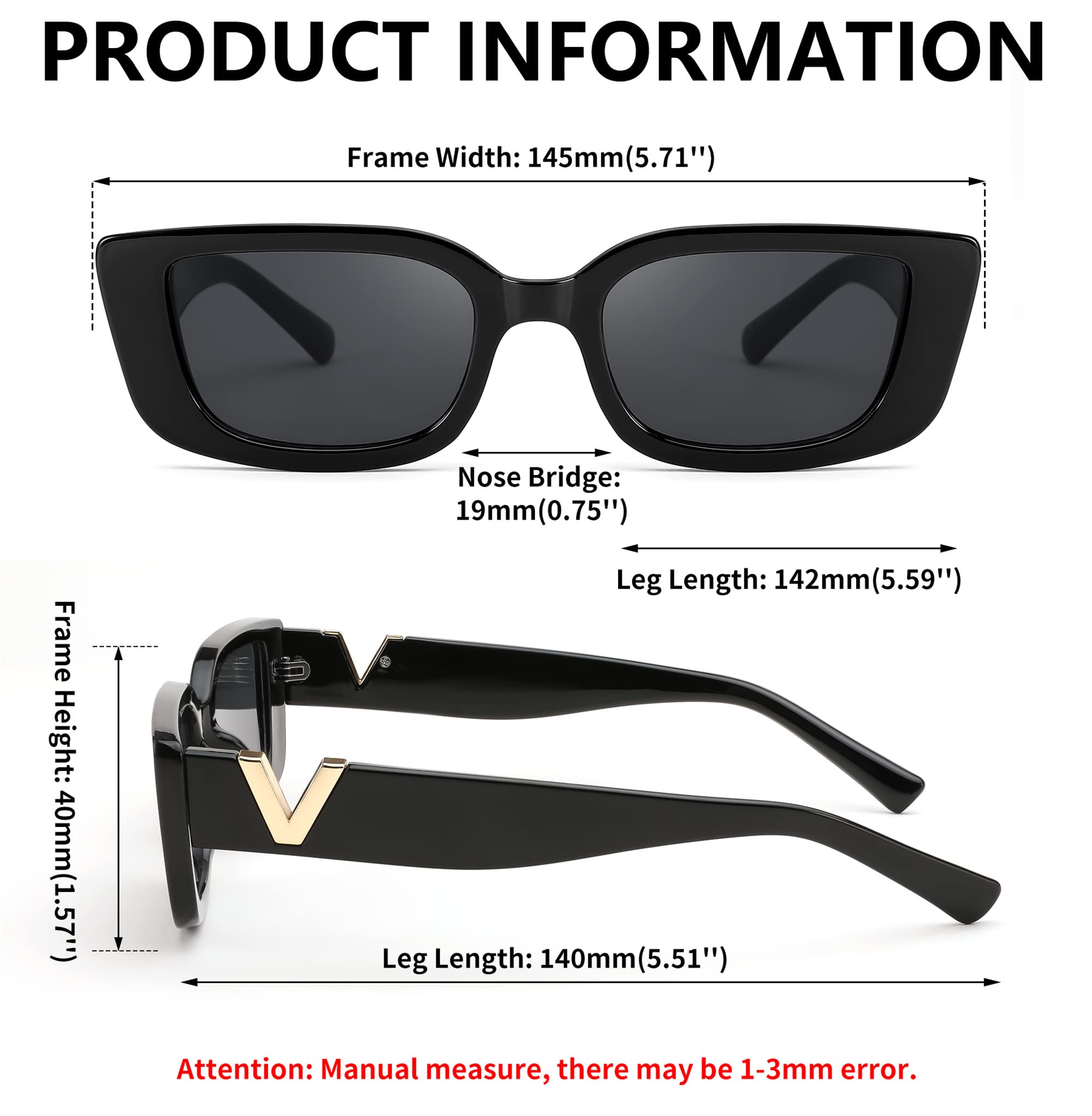 FEISEDY Small Rectangle Sunglasses for Women Men Vintage Trendy Y2K Rectangular Sunglasses B9066