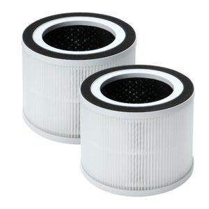 GoKBNY 2-Pack H06 True HEPA Replacement Filter, Compatible with HIMOX Purifier H06/Afloia Gala Purifier/Compass Home Small Room Purifier, 3-in-1 HEPA Filters