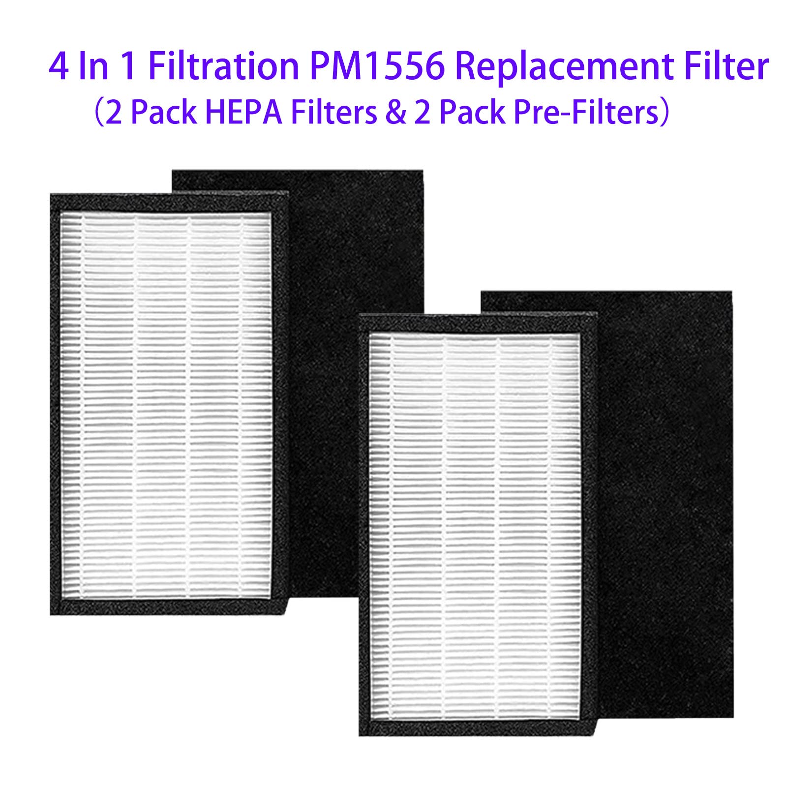 PM1556 Replacement Filter Fit for COLZER PM1556, 4-In-1 Composite Filters (2 Set)