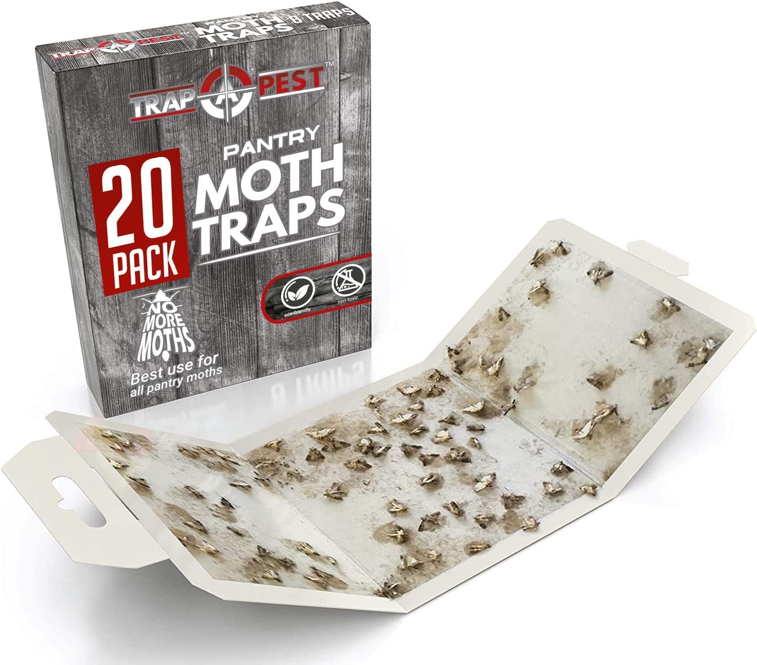 20 Pack Pantry Moth Traps - Safe and Effective for Food and Cupboard - Glue Traps with Pheromones for Pantry Moths - Trap a Pest