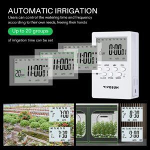 VIVOSUN Professional Automatic Drip Irrigation Kits, 15W Output, All in One Professional Grow Kit- Includes Pump, Timer and Regulator, 8 Drip Emitters Garden Plant Watering System Indoor Outdoor