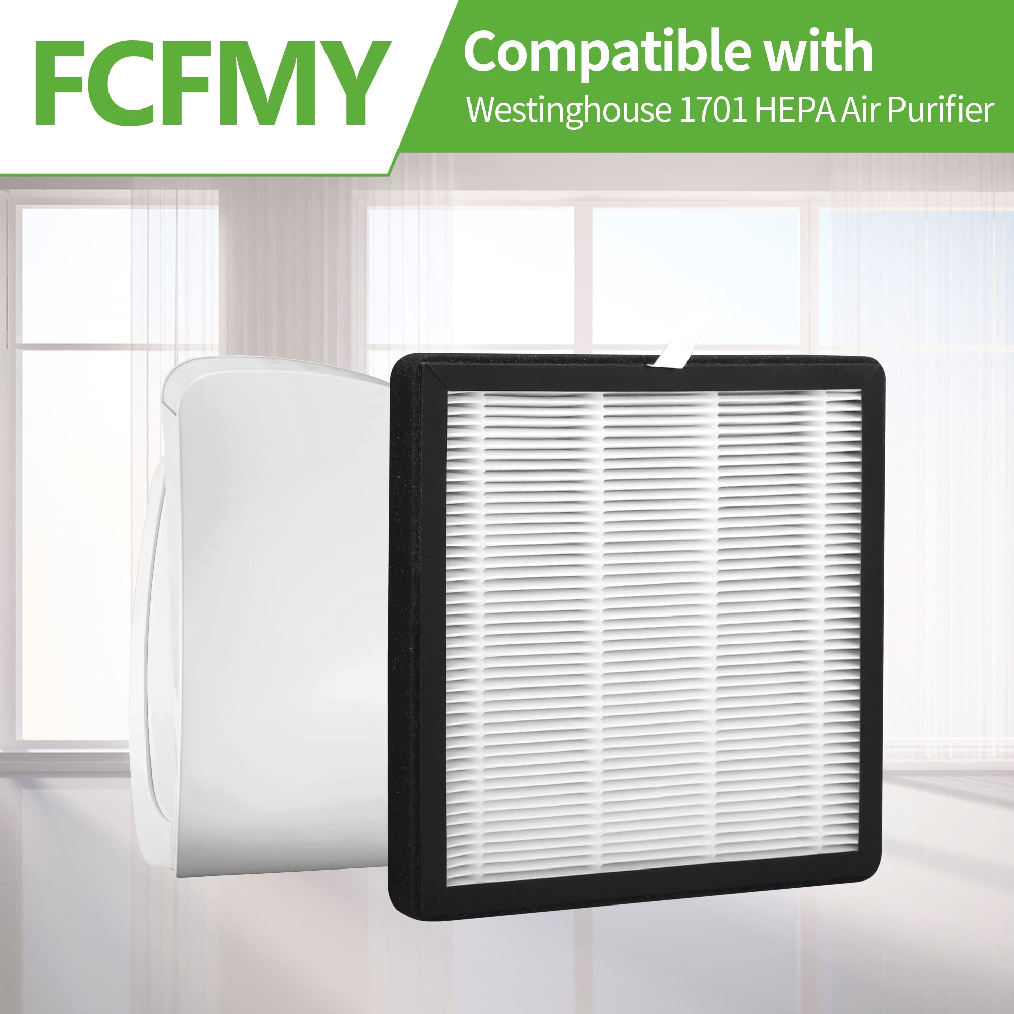 FCFMY 4 Packs True HEPA Replacement Filters Compatible with Westinghouse 1701 1702 1903 Purifier