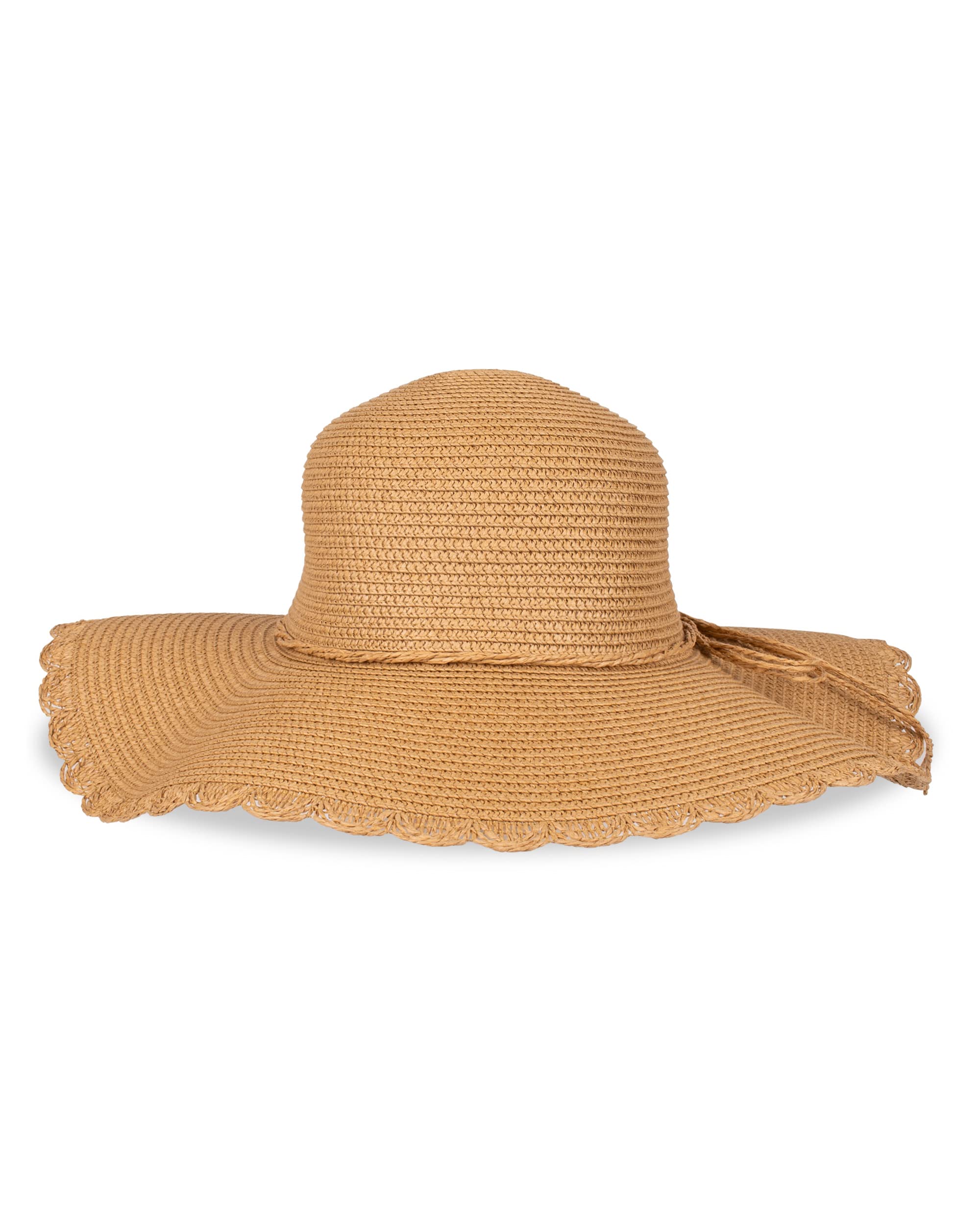 Jessica Simpson Womens Wide Brim Straw Hat, Tan, One Size