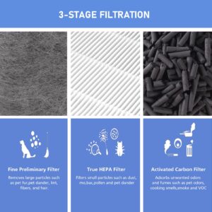 HP102 True HEPA Replacement Filter Compatible with Shark HP102 & HP102PET & HC452 & HP132 & HC450 & HC451 & HC455, True HEPA for 99.97% of Particles, Compare Part #HE1FKPET, HE1FKBAS, 2 Pack