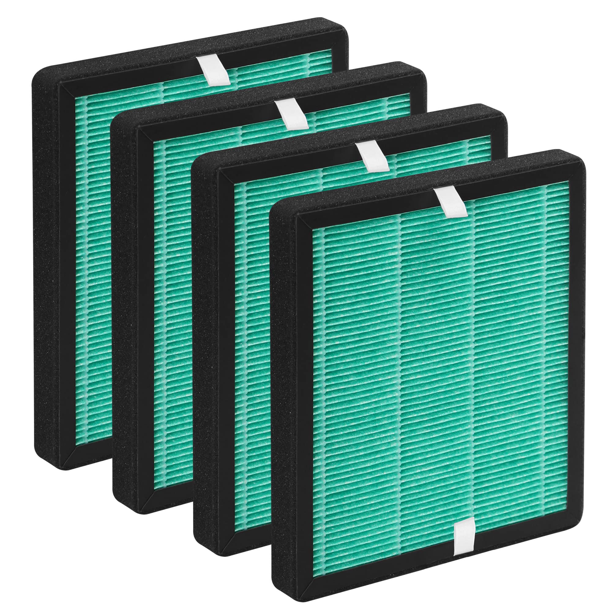 GoKBNY 4-Pack R1/P1801/P1802 True HEPA Replacement Filter Compatible with YIOU Purifier R1/P1802 & Elechomes Purifier P1801, 3-in-1 Filters- Deep Green