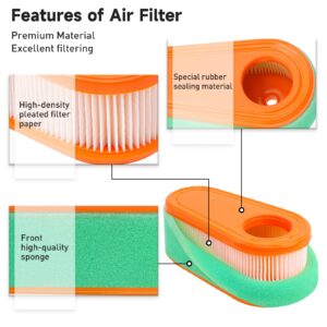 AWSZH 795066 Air Filter with 796254 Pre Filter Fits 5419 5419K 100-673 for 775EX 800E 825E 850 850E 875EX 950E DOV 700 111P02 7.75hp 8.50-8.75HP Engines for Troy Bilt TB360 Lawn Mower Air Filter 1 PC