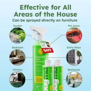 BugMD Ant Killer & Bug Spray - Roach and Cockroach Killer Indoor, Spider and Flea Spray for Home, Fly and Insect Defense, Natural, Safe with Essential Oils, Plant-Powered, Pest Control - Starter Kit