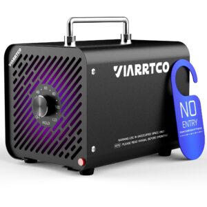 viarrtco ozone machine generator 30000mg/h - 6000+ sq. ft. ozone machine odor removal for home and car with 120min timer all metallic black