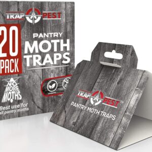 20 Pack Pantry Moth Traps - Safe and Effective for Food and Cupboard - Glue Traps with Pheromones for Pantry Moths - Trap a Pest