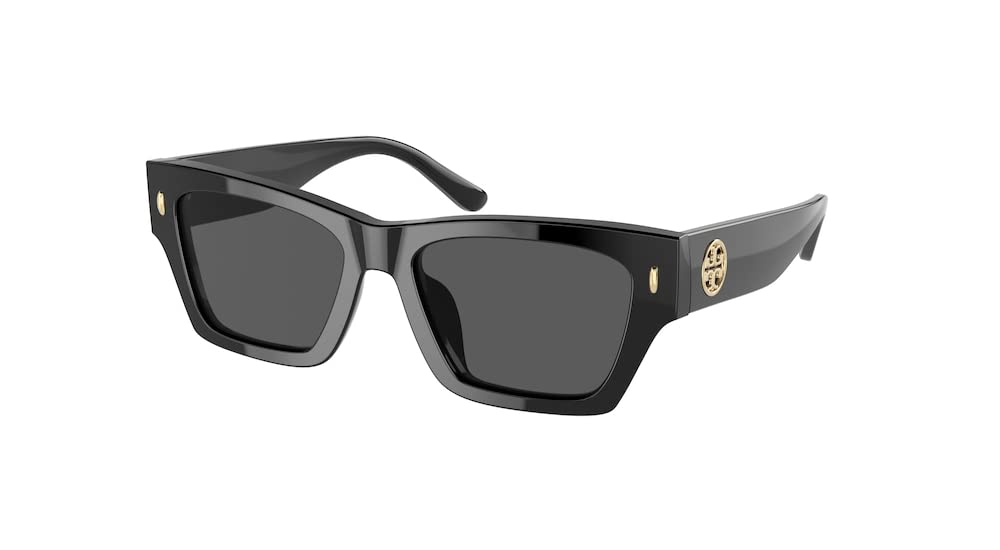 Tory Burch TY7169U 170987 52MM Black/Solid Grey Rectangular Sunglasses for Women + BUNDLE With Designer iWear Eyewear Kit