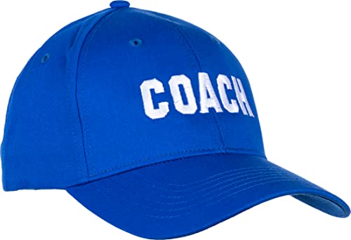 Ann Arbor T-shirt Co. Coach | Royal Blue Coaching Baseball Hat, Men & Women Team Cap - (Royal, HighHat)