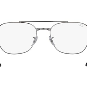 Ray-Ban RX6485 Square Prescription Eyewear Frames, Gunmetal/Demo Lens, 55 mm