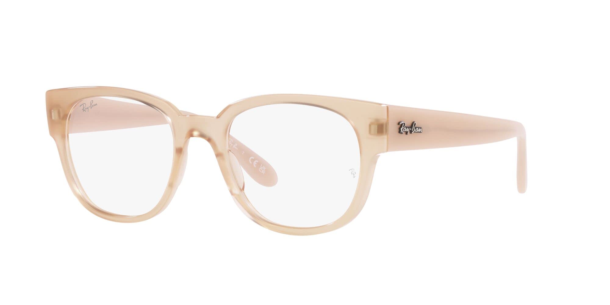 Ray-Ban RX7210 Square Prescription Eyewear Frames, Alabaster/Demo Lens, 50 mm