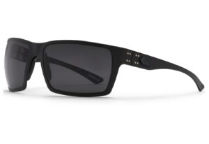 gatorz eyewear marauder sunglasses - black cerakote with black logo smoke polarized lens