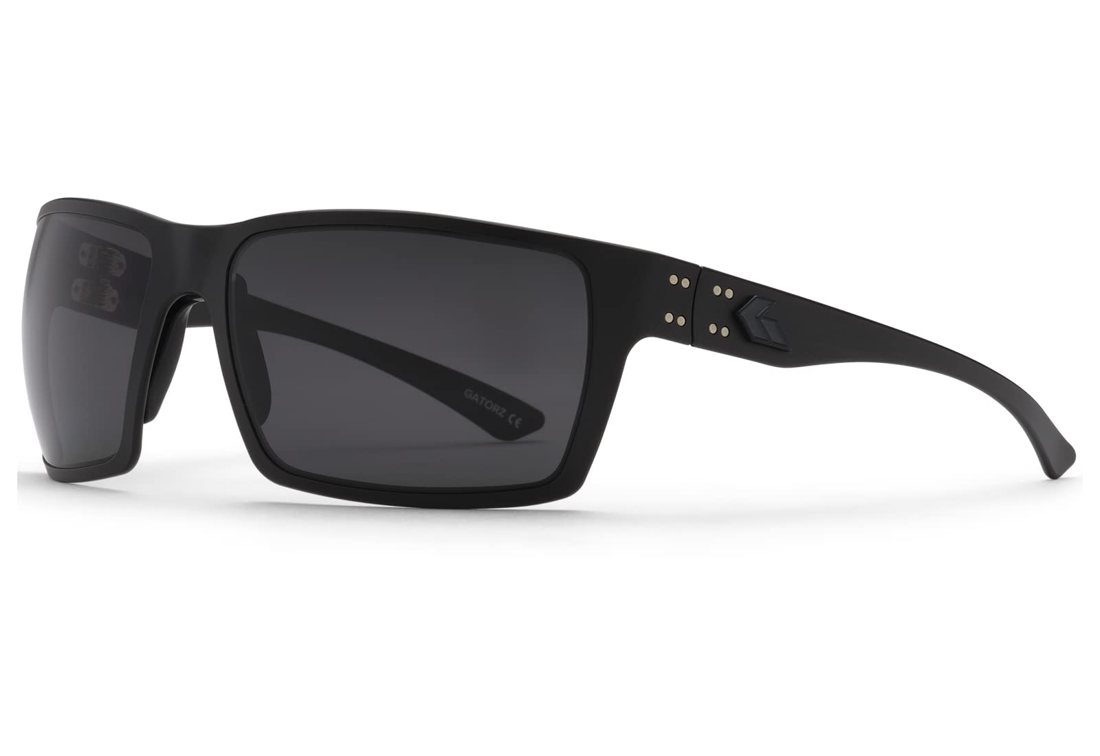 Gatorz Eyewear Marauder Sunglasses - Black Cerakote with Black Logo Smoke Polarized Lens