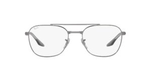 ray-ban rx6485 square prescription eyewear frames, gunmetal/demo lens, 55 mm