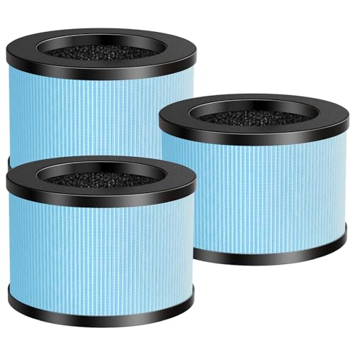 Ecleanfy MK-01 MK-06 TZ-K1 DH-JH01 Replacement Filter Compatible with MK-01 MK-06, ToLife TZ-K1, Kloudi DH-JH01, POMORON MJ001H/MJ012H Air Purifi-er, 3 Pack