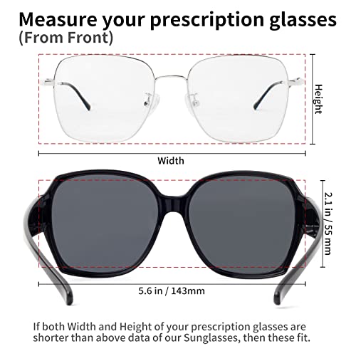 Face Shadow Over Glasses Sunglasses for Women Polarized UV Protection, Fit Over Prescription Glasses Sunglasses Lightweight