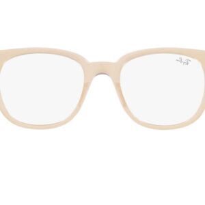 Ray-Ban RX7210 Square Prescription Eyewear Frames, Alabaster/Demo Lens, 50 mm