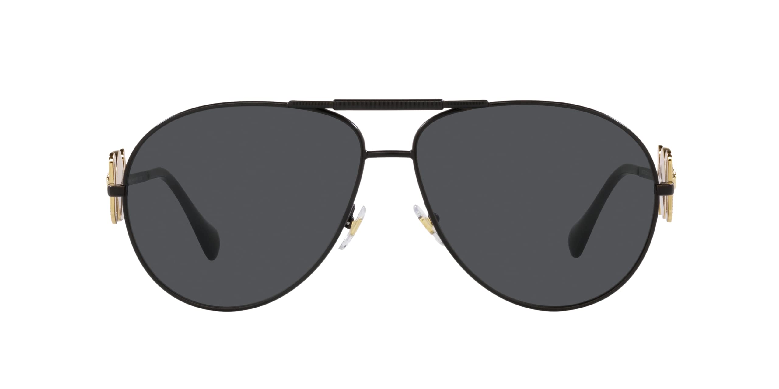 Versace Unisex Sunglasses Matte Black Frame, Dark Grey Lenses, 65MM