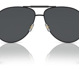 Versace Unisex Sunglasses Matte Black Frame, Dark Grey Lenses, 65MM