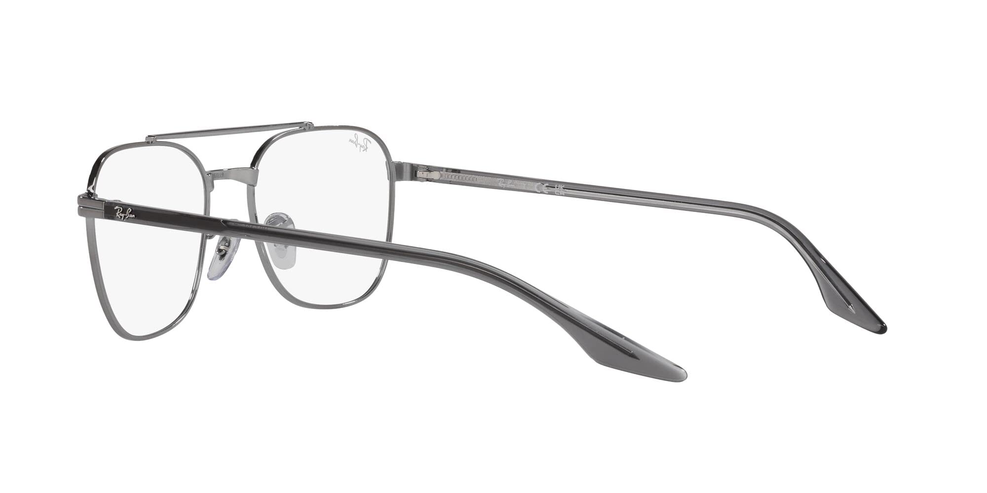 Ray-Ban RX6485 Square Prescription Eyewear Frames, Gunmetal/Demo Lens, 55 mm