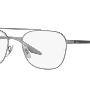 Ray-Ban RX6485 Square Prescription Eyewear Frames, Gunmetal/Demo Lens, 55 mm