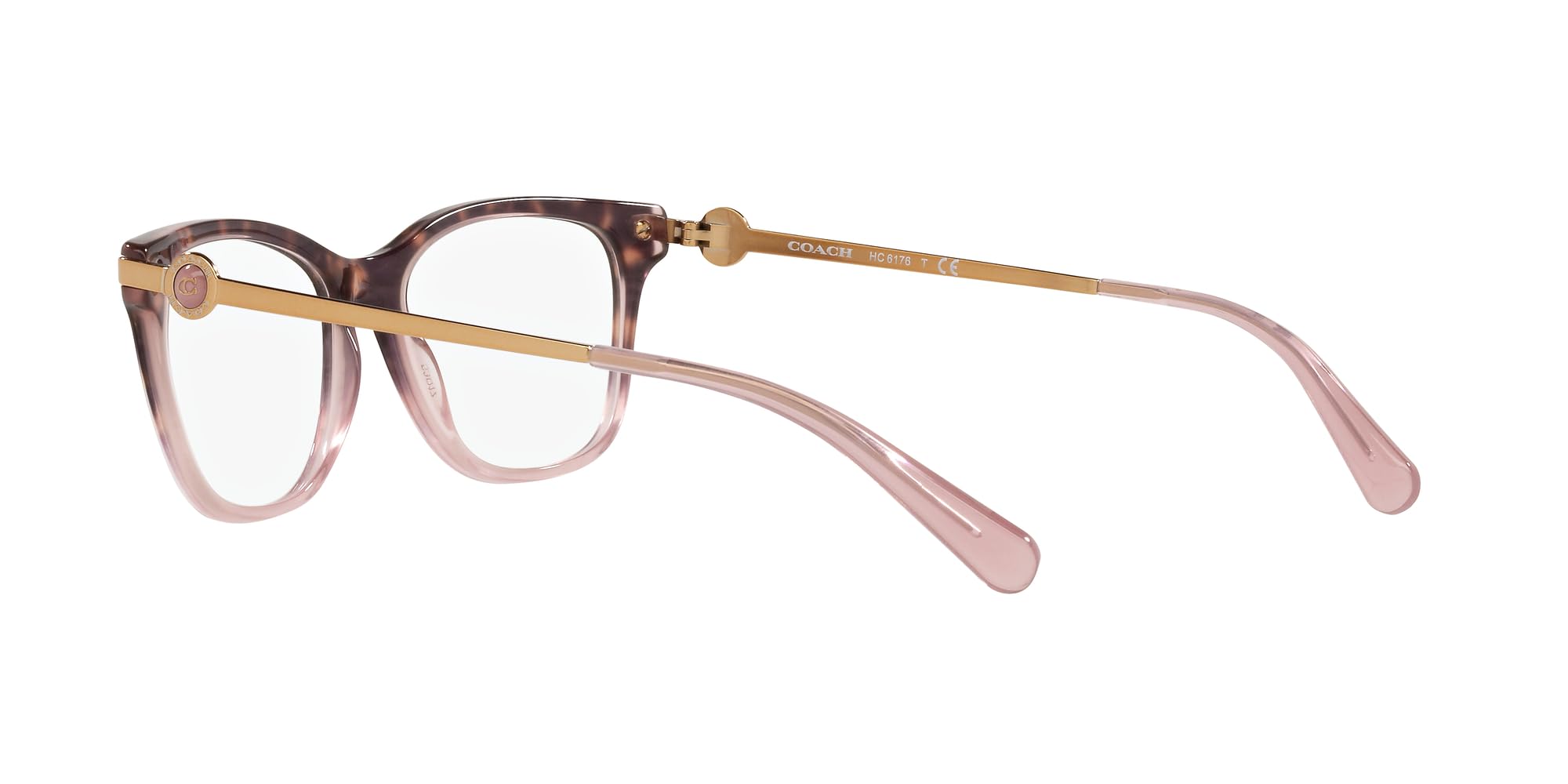 Coach HC6176 Prescription Eyewear Frames, Rose Tortoise Gradient/Demo Lens, 53 mm