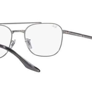 Ray-Ban RX6485 Square Prescription Eyewear Frames, Gunmetal/Demo Lens, 55 mm