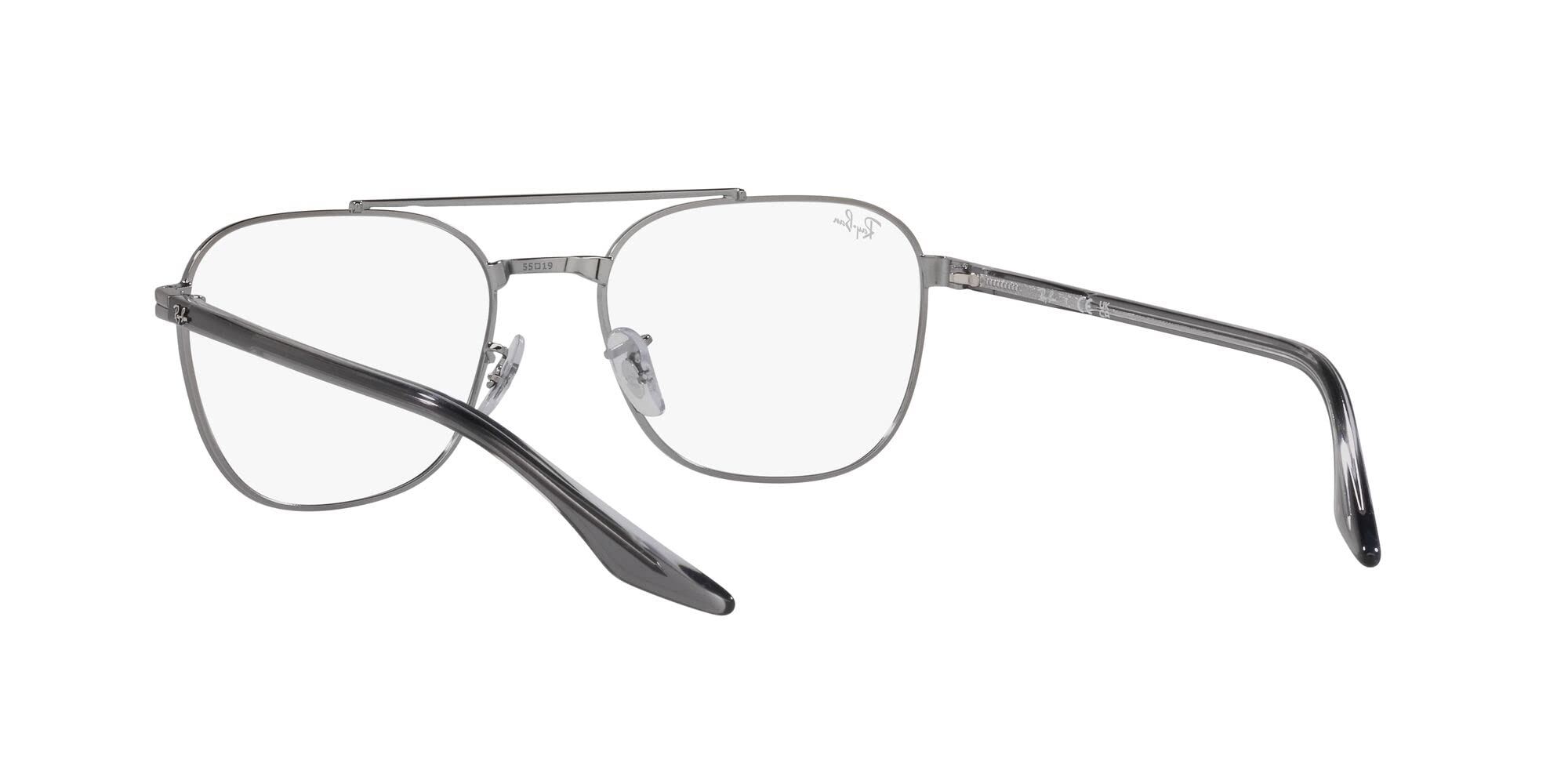 Ray-Ban RX6485 Square Prescription Eyewear Frames, Gunmetal/Demo Lens, 55 mm