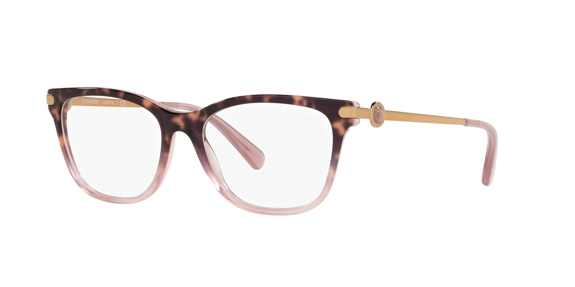 Coach HC6176 Prescription Eyewear Frames, Rose Tortoise Gradient/Demo Lens, 53 mm