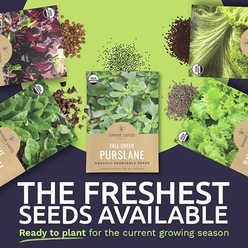 Hot Weather Lettuce and Greens Vegetable Seeds Organic Variety Pack - Non-GMO USDA Certified Organic Open Pollinated Heirloom USA Seed Packets