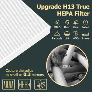 Improvedhand AP-1512HH Replacement Filter for Coway Airmega 200m series AP-1512HH AP-1518R AP-1519P, 2 Pack H13 True High Efficiency Filter & 6 Pack Activated Carbon Pre-Filter, Replace Part # 3304899