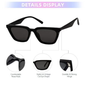 JOOX Narrow Trendy Square Cat Eye Sunglasses for Women, Small Frame with Polarized UV400 Protection Lenses