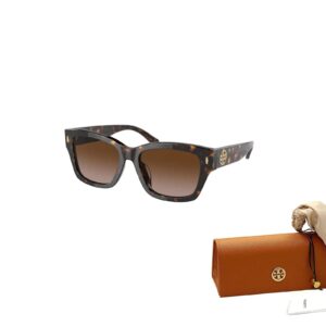 Tory Burch TY7167 172813 53MM Dark Tortoise/Brown Gradient Rectangular Sunglasses for Women + BUNDLE With Designer iWear Eyewear Kit