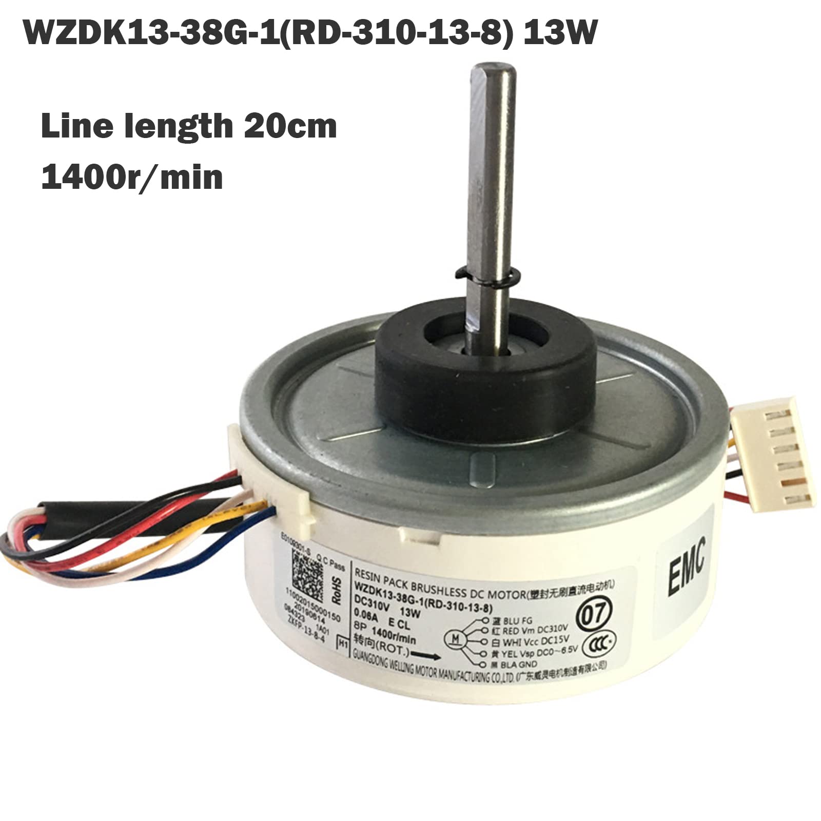 Air Conditioner Indoor Motor WZDK13-38G-1(RD-310-13-8) 13W DC Brushless Fan Motor for Home