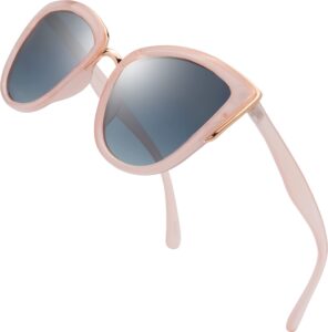 the fresh polarized cat eye designer retro vintage sunglasses fr17264p (pink orange, grey gradient)