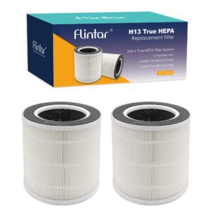 flintar vk-6067b true hepa replacement filters, compatible with vremi and hokeki vk-6067b air purifier, 3-in-1 h13 grade true hepa and activated carbon filter set (2 - pack)